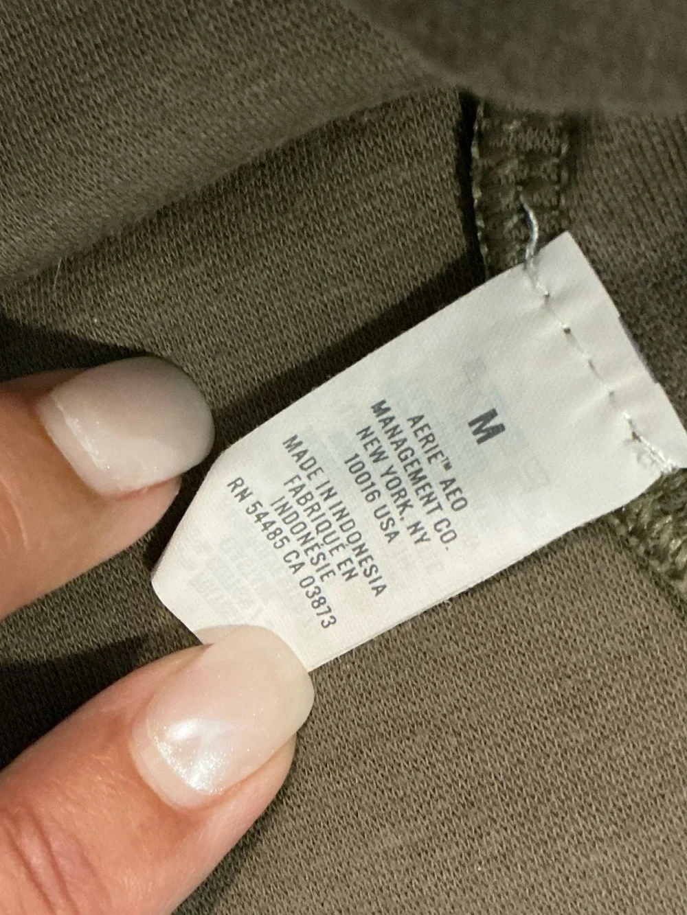 aerie Women’s Olive Oversized Cozy Distressed Crewneck Lightweight Sweatshirt